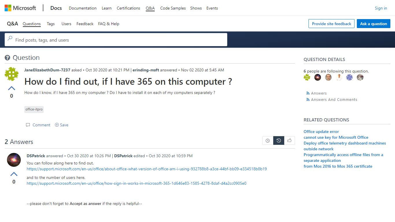 How do I find out, if I have 365 on this computer ? - Microsoft Q&A