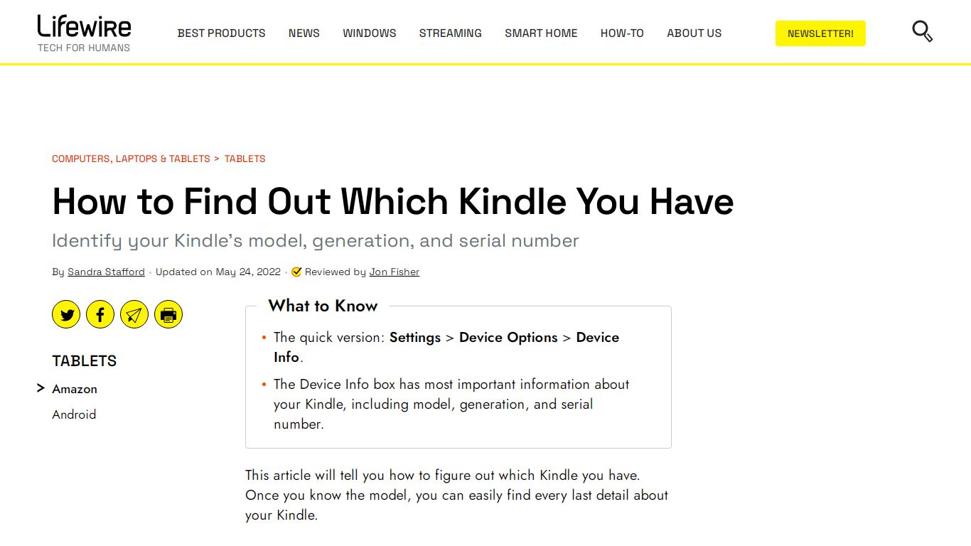 How to Find Out Which Kindle You Have - Lifewire